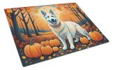 NEW White German Shepherd Fall Glass Cutting Board Decorative Tempered Glass Kitchen Cutting and Serving Board Large Size Chopping Board
