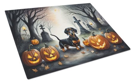 NEW Dachshund Spooky Halloween Glass Cutting Board Decorative Tempered Glass Kitchen Cutting and Serving Board Large Size Chopping Board