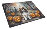 NEW Cavalier Spaniel Spooky Halloween Glass Cutting Board Decorative Tempered Glass Kitchen Cutting and Serving Board Large Size Chopping Board