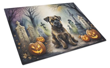 NEW Border Terrier Spooky Halloween Glass Cutting Board Decorative Tempered Glass Kitchen Cutting and Serving Board Large Size Chopping Board