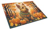 NEW Norwich Terrier Fall Glass Cutting Board Decorative Tempered Glass Kitchen Cutting and Serving Board Large Size Chopping Board