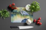 Blue Heron Stalking Prey Glass Cutting Board Decorative Tempered Glass Kitchen Cutting and Serving Board Large Size Chopping Board
