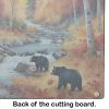 Bears Autumn in the Woods Glass Cutting Board Decorative Tempered Glass Kitchen Cutting and Serving Board Large Size Chopping Board