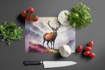 Highland Red Deer Glass Cutting Board Decorative Tempered Glass Kitchen Cutting and Serving Board Large Size Chopping Board
