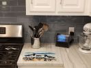 Oystercatchers Feeding Glass Cutting Board Decorative Tempered Glass Kitchen Cutting and Serving Board Large Size Chopping Board