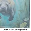 Manatee in a Crystal-Clear Spring Glass Cutting Board Decorative Tempered Glass Kitchen Cutting and Serving Board Large Size Chopping Board