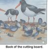 Oystercatchers Feeding Glass Cutting Board Decorative Tempered Glass Kitchen Cutting and Serving Board Large Size Chopping Board