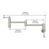 Traditional Wall Mount 16 1/6 Inch Extended Stove Swing Arm Folding 2 Handles 360¬∞ Rotation Dual Joints Pot Filler Kitchen Faucet