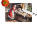 NEW Cookies with Santa Claus Mrs. Claus Glass Cutting Board Decorative Tempered Glass Kitchen Cutting and Serving Board Large Size Chopping Board