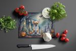NEW Chihuahua Spooky Halloween Glass Cutting Board Decorative Tempered Glass Kitchen Cutting and Serving Board Large Size Chopping Board