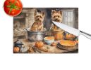 NEW Norwich Terrier Fall Kitchen Pumpkins Glass Cutting Board Decorative Tempered Glass Kitchen Cutting and Serving Board Large Size Chopping Board