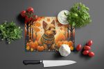 NEW Norwich Terrier Fall Glass Cutting Board Decorative Tempered Glass Kitchen Cutting and Serving Board Large Size Chopping Board