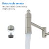 Traditional Wall Mount 16 1/6 Inch Extended Stove Swing Arm Folding 2 Handles 360¬∞ Rotation Dual Joints Pot Filler Kitchen Faucet