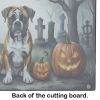 NEW Boxer Spooky Halloween Glass Cutting Board Decorative Tempered Glass Kitchen Cutting and Serving Board Large Size Chopping Board