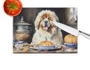 NEW Tibetan Mastiff Fall Kitchen Pumpkins Glass Cutting Board Decorative Tempered Glass Kitchen Cutting and Serving Board Large Size Chopping Board