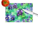 NEW Wisconsin Wood Violets in Watercolor Glass Cutting Board Decorative Tempered Glass Kitchen Cutting and Serving Board Large Size Chopping Board
