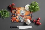 NEW American Eskimo Fall Glass Cutting Board Decorative Tempered Glass Kitchen Cutting and Serving Board Large Size Chopping Board