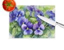 NEW Rhode Island Violets in Watercolor Glass Cutting Board Decorative Tempered Glass Kitchen Cutting and Serving Board Large Size Chopping Board