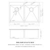 Double Bowl Drop in Sink- 33"x22" Gunmetal Black Double Bowl Kitchen Sink 16 Gauge with Two 10" Deep Basin