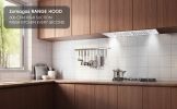 30 inch Insert Range Hood 600 CFM;  Built-in Stainless Steel Range Hoods with Right Button Controls and Back LED Lights; Kitchen Hood for Over Stove;