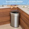 Trash Can with Lids and Stainless Steel Frame for Kitchen