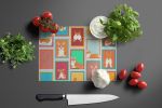 NEW Lots of Red and White Pembroke Corgi Glass Cutting Board Decorative Tempered Glass Kitchen Cutting and Serving Board Large Size Chopping Board