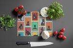 NEW Lots of Black French Bulldog Glass Cutting Board Decorative Tempered Glass Kitchen Cutting and Serving Board Large Size Chopping Board
