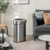 Trash Can with Lids and Stainless Steel Frame for Kitchen