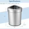 Trash Can with Lids and Stainless Steel Frame for Kitchen