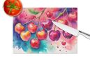 NEW Colorful Cherries Glass Cutting Board Decorative Tempered Glass Kitchen Cutting and Serving Board Large Size Chopping Board
