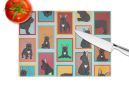 NEW Lots of Black French Bulldog Glass Cutting Board Decorative Tempered Glass Kitchen Cutting and Serving Board Large Size Chopping Board