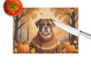 NEW Boxer Fall Glass Cutting Board Decorative Tempered Glass Kitchen Cutting and Serving Board Large Size Chopping Board