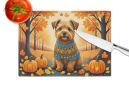 NEW Norfolk Terrier Fall Glass Cutting Board Decorative Tempered Glass Kitchen Cutting and Serving Board Large Size Chopping Board