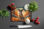 NEW Miniature Pinscher Fall Glass Cutting Board Decorative Tempered Glass Kitchen Cutting and Serving Board Large Size Chopping Board