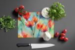 NEW Wyoming Indian Paintbrush in Watercolor Glass Cutting Board Decorative Tempered Glass Kitchen Cutting and Serving Board Large Size Chopping Board