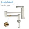 Traditional Wall Mount 16 1/6 Inch Extended Stove Swing Arm Folding 2 Handles 360¬∞ Rotation Dual Joints Pot Filler Kitchen Faucet