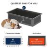 33inch Undermount Gunmetal Black Single Bowl Workstation Stainless Steel Kitchen Sink  With Bottom Grid, Basket Drain, Roll-Up Drying Rack