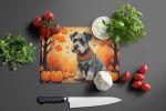 NEW Schnauzer Fall Glass Cutting Board Decorative Tempered Glass Kitchen Cutting and Serving Board Large Size Chopping Board