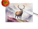 Highland Red Deer Glass Cutting Board Decorative Tempered Glass Kitchen Cutting and Serving Board Large Size Chopping Board