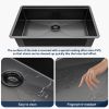 33inch Undermount Gunmetal Black Single Bowl Workstation Stainless Steel Kitchen Sink  With Bottom Grid, Basket Drain, Roll-Up Drying Rack