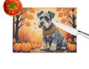 NEW Schnauzer Fall Glass Cutting Board Decorative Tempered Glass Kitchen Cutting and Serving Board Large Size Chopping Board