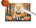 NEW Shiba Inu Fall Glass Cutting Board Decorative Tempered Glass Kitchen Cutting and Serving Board Large Size Chopping Board