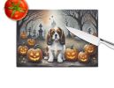 NEW Cavalier Spaniel Spooky Halloween Glass Cutting Board Decorative Tempered Glass Kitchen Cutting and Serving Board Large Size Chopping Board