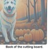 NEW White German Shepherd Fall Glass Cutting Board Decorative Tempered Glass Kitchen Cutting and Serving Board Large Size Chopping Board