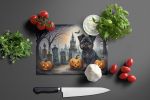 NEW Affenpinscher Spooky Halloween Glass Cutting Board Decorative Tempered Glass Kitchen Cutting and Serving Board Large Size Chopping Board
