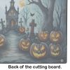 NEW Graveyard Spooky Halloween Glass Cutting Board Decorative Tempered Glass Kitchen Cutting and Serving Board Large Size Chopping Board