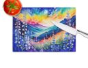 NEW Delphinium in Color Glass Cutting Board Decorative Tempered Glass Kitchen Cutting and Serving Board Large Size Chopping Board