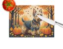 NEW Silky Terrier Fall Glass Cutting Board Decorative Tempered Glass Kitchen Cutting and Serving Board Large Size Chopping Board