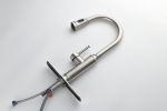 Single Handle High Arc Pull Out Kitchen Faucet,Single Level Stainless Steel Kitchen Sink Faucets with Pull Down Sprayer