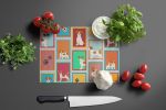 NEW Lots of Red and White Jack Russell Terrier Glass Cutting Board Decorative Tempered Glass Kitchen Cutting and Serving Board Large Size Chopping Boa